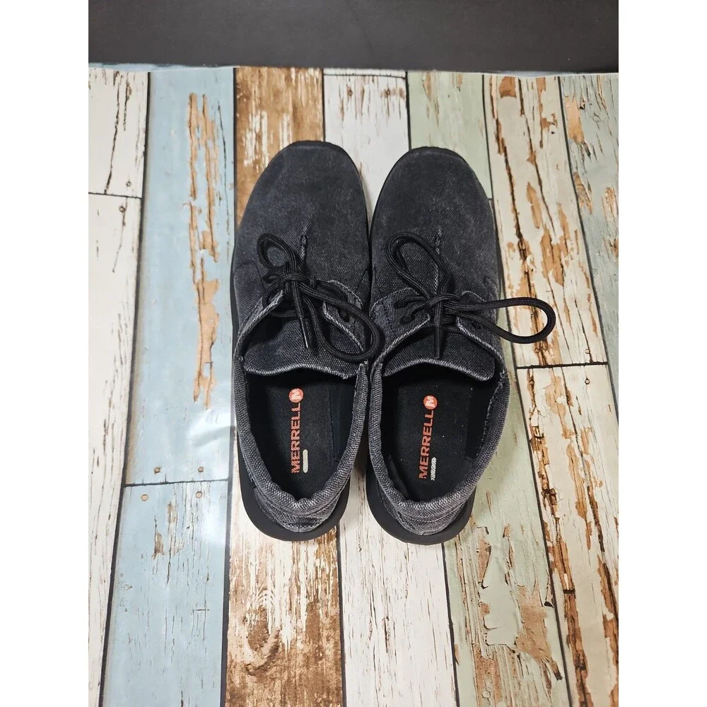 Merrell Jungle Ayers Moc Shoes Mens Size 12 Black Canvas Slip On Loafer Hiking